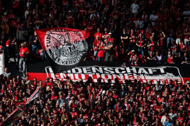 LEVERKUSEN, ALMANY - 5 EKİM, 2024: Bundesliga, maç 2. Bayer 04 Leverkusen, Bayarena 'da Holstein Kiel' e karşı.