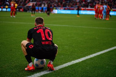 LEVERKUSEN, ALMANY - 5 EKİM, 2024: Florian Wirtz, Bundesliga, maç 2. Bayer 04 Leverkusen, Bayarena 'da Holstein Kiel' e karşı.