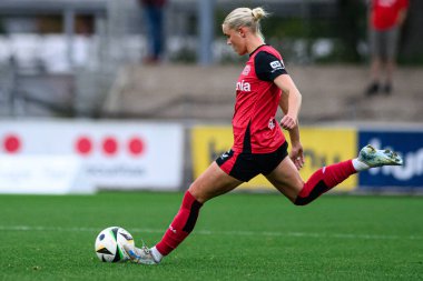 LEVERKUSEN, GERMANY - 7 OCTOBER, 2024: The match of Women Bundesliga Bayer 04 Leverkusen - FC Carl Zeiss Jena at Ulrich Haberland Stadion clipart