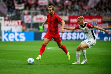 FRANKFURT, GERMANY - 6 Ekim 2024: Harry Kane, Bundesliga SG Eintracht Frankfurt FC Bayern 'e karşı Deutsche Park' ta oynanan futbol maçı