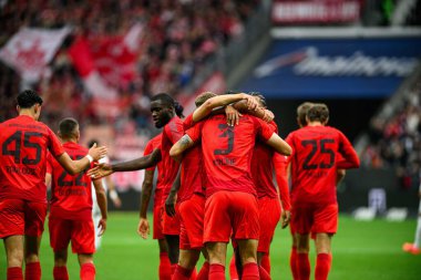 FRANKFURT, GERMANY - 6 Ekim 2024: Min-jae Kim, Bundesliga SG Eintracht Frankfurt futbol maçı Deutsche Park 'ta FC Bayern' e karşı