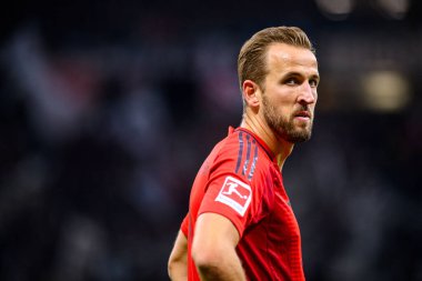 FRANKFURT, GERMANY - 6 Ekim 2024: Harry Kane, Bundesliga SG Eintracht Frankfurt FC Bayern 'e karşı Deutsche Park' ta oynanan futbol maçı