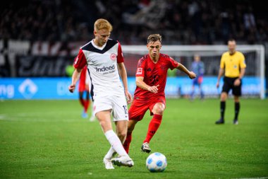 FRANKFURT, GERMANY - 6 Ekim 2024: Joshua Kimmich, Bundesliga SG Eintracht Frankfurt FC Bayern 'e karşı Deutsche Park' ta futbol maçı