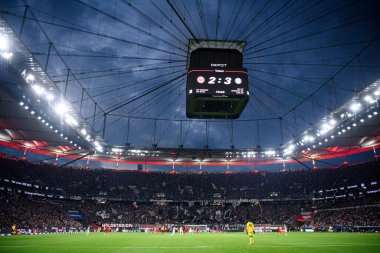 FRANKFURT, GERMANY - 6 Ekim 2024: Deutsche Bank Park 'ta Bundesliga SG Eintracht-FC Bayern maçı