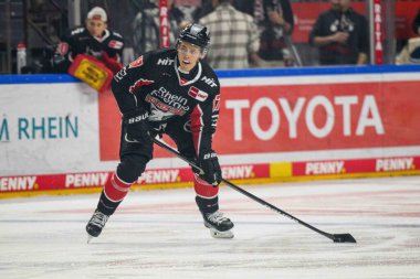 COLOGNE, ALMANY - 11 Ekim 2024: Hokey maçı DEL Koelner Haie - Schwenninger Lanxess Arena 'da Vahşi Kanatlar