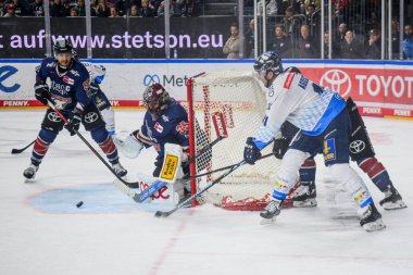 COLOGNE, Almanya - 13 Ekim 2024: Hokey maçı DEL KOELNER HAIE - ERC INGOLSTADT Lanxess Arena