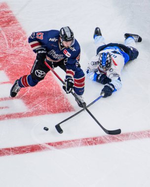 COLOGNE, GERMANY - 13 OCTOBER, 2024: Hockey match DEL KOELNER HAIE - ERC INGOLSTADT at Lanxess Arena clipart