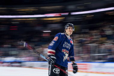 COLOGNE, GERMANY - 13 OCTOBER, 2024: Hockey match DEL KOELNER HAIE - ERC INGOLSTADT at Lanxess Arena clipart