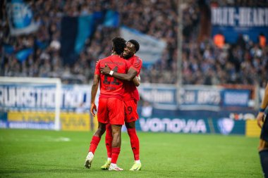 BOCHUM, GERMANY - 27 OCTOBER, 2024: Kingsley Coman, The football match of Bundesliga VfL Bochum 1848 vs FC Bayern Muenchen at Vonovia Ruhr Stadion clipart