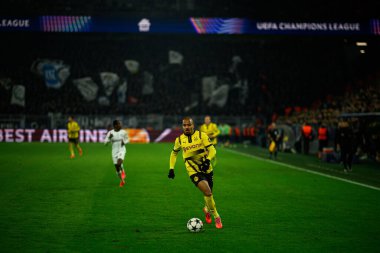 DORTMUND, GERMANY - 05.11.24: Daniel Malen, Maç UEFA Şampiyonlar Ligi Borussia Dortmund - SIGNAL IDUNA PARK maçında Sturm Graz