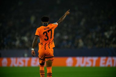 GELSENKIRCHEN, GERMANY - 6 Kasım 2024: Kevin, FC Shakhtar Donetsk ve BSC Young Boys arasında Veltins Arena 'da oynanan UEFA Şampiyonlar Ligi maçı