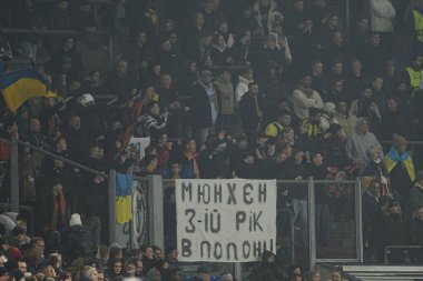 GELSENKIRCHEN, GERMANY - 6 NOVEMBER, 2024: The UEFA Champions League football match between FC Shakhtar Donetsk and BSC Young Boys at Veltins Arena clipart