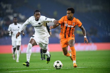 GELSENKIRCHEN, GERMANY - 6 Kasım 2024: Kevin, FC Shakhtar Donetsk ve BSC Young Boys arasında Veltins Arena 'da oynanan UEFA Şampiyonlar Ligi maçı