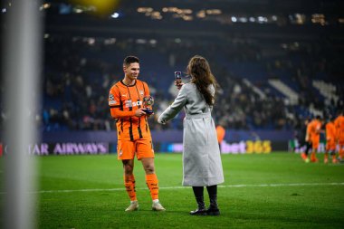 GELSENKIRCHEN, GERMANY - 6 NOVEMBER, 2024: Georgiy Sudakov, The UEFA Champions League football match between FC Shakhtar Donetsk and BSC Young Boys at Veltins Arena clipart