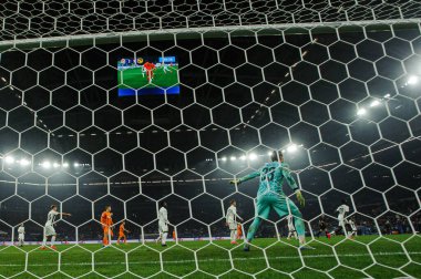 GELSENKIRCHEN, GERMANY - 6 Kasım 2024: Veltins Arena 'da FC Shakhtar Donetsk ve BSC Young Boys arasında oynanan UEFA Şampiyonlar Ligi futbol maçı
