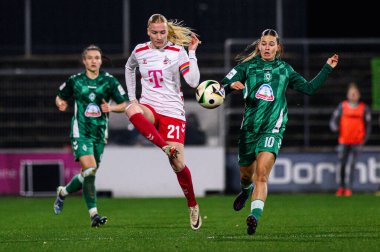 COLOGNE, GERMANY - 18 Kasım 2024: Anna Gerhardt, 1.FC Kadınlar Bundesliga 1.FC Koeln 'e karşı Franz Kremer Stadyumu' nda Werder Bremen