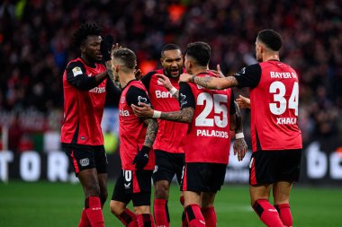LEVERKUSEN, ALMANY - 23 Kasım 2024: Bundesliga, 11. gün. Bayer Leverkusen 1 'e karşı. FC Heidenheim Bayarena 'da