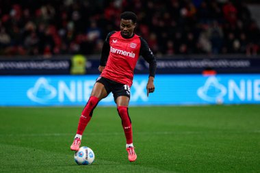 LEVERKUSEN, ALMANY - 23 Kasım 2024: Nathan Tella, Bundesliga, maç 11. Bayer Leverkusen 1 'e karşı. FC Heidenheim Bayarena 'da