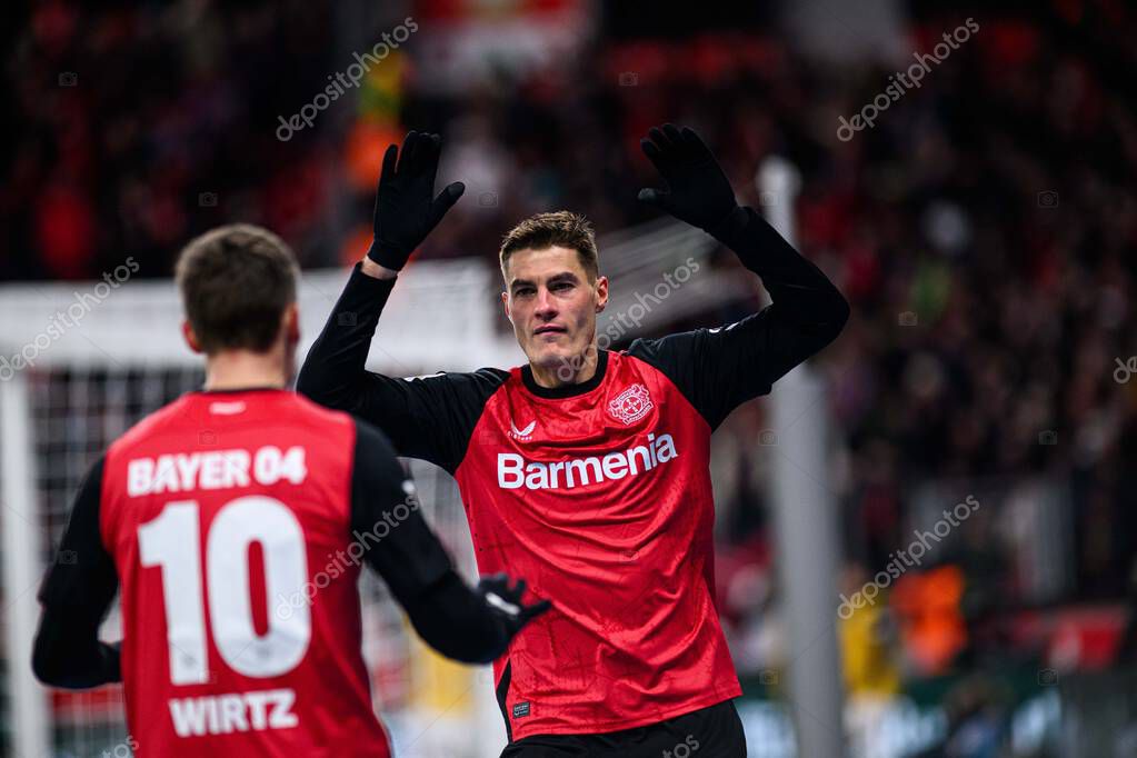 LEVERKUSEN, GERMANY - 23 NOVEMBER, 2024: Patrik Schick, Florian Wirtz, Bundesliga, matchday 11. The match Bayer Leverkusen vs. 1. FC Heidenheim at BayArena