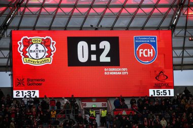 LEVERKUSEN, ALMANY - 23 Kasım 2024: Bundesliga, 11. gün. Bayer Leverkusen 1 'e karşı. FC Heidenheim Bayarena 'da