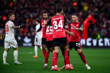 LEVERKUSEN, ALMANY - 23 Kasım 2024: Bundesliga, 11. gün. Bayer Leverkusen 1 'e karşı. FC Heidenheim Bayarena 'da