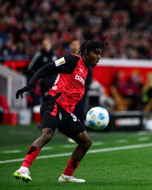 LEVERKUSEN, GERMANY - 23 NOVEMBER, 2024: Jeremie Frimpong, Bundesliga, matchday 11. The match Bayer Leverkusen vs. 1. FC Heidenheim at BayArena clipart