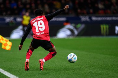 LEVERKUSEN, ALMANY - 23 Kasım 2024: Nathan Tella, Bundesliga, maç 11. Bayer Leverkusen 1 'e karşı. FC Heidenheim Bayarena 'da