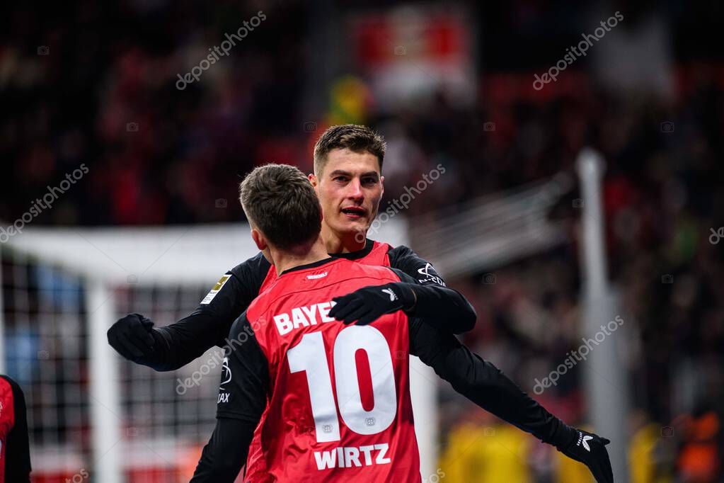 LEVERKUSEN, GERMANY - 23 NOVEMBER, 2024: Patrik Schick, Florian Wirtz, Bundesliga, matchday 11. The match Bayer Leverkusen vs. 1. FC Heidenheim at BayArena