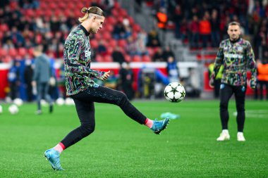 LEVERKUSEN, GERMANY - 26 Kasım 2024: Bayarena 'da UEFA Şampiyonlar Ligi FC Bayer 04 Leverkusen-Red Bull Salzburg maçı
