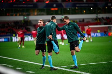 LEVERKUSEN, GERMANY - 26 Kasım 2024: Bayarena 'da UEFA Şampiyonlar Ligi FC Bayer 04 Leverkusen-Red Bull Salzburg maçı