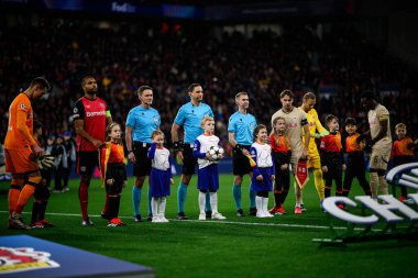 LEVERKUSEN, GERMANY - 26 Kasım 2024: Bayarena 'da UEFA Şampiyonlar Ligi FC Bayer 04 Leverkusen-Red Bull Salzburg maçı