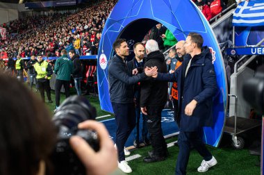 LEVERKUSEN, GERMANY - 26 Kasım 2024: Bayarena 'da UEFA Şampiyonlar Ligi FC Bayer 04 Leverkusen-Red Bull Salzburg maçı