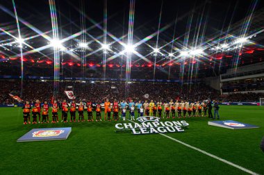 LEVERKUSEN, GERMANY - 26 Kasım 2024: Bayarena 'da UEFA Şampiyonlar Ligi FC Bayer 04 Leverkusen-Red Bull Salzburg maçı