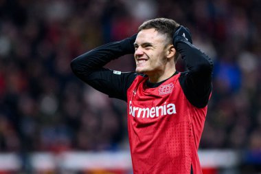 LEVERKUSEN, GERMANY - 26 Kasım 2024: Bayarena 'da UEFA Şampiyonlar Ligi FC Bayer 04 Leverkusen-Red Bull Salzburg maçı