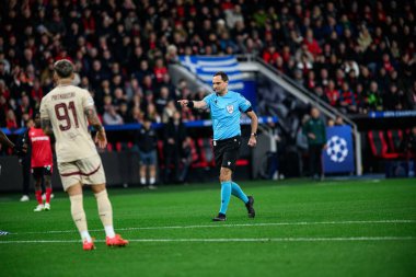 LEVERKUSEN, GERMANY - 26 Kasım 2024: Bayarena 'da UEFA Şampiyonlar Ligi FC Bayer 04 Leverkusen-Red Bull Salzburg maçı