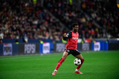 LEVERKUSEN, GERMANY - 26 Kasım 2024: Bayarena 'da UEFA Şampiyonlar Ligi FC Bayer 04 Leverkusen-Red Bull Salzburg maçı