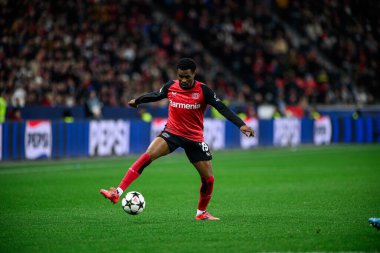 LEVERKUSEN, GERMANY - 26 Kasım 2024: Bayarena 'da UEFA Şampiyonlar Ligi FC Bayer 04 Leverkusen-Red Bull Salzburg maçı