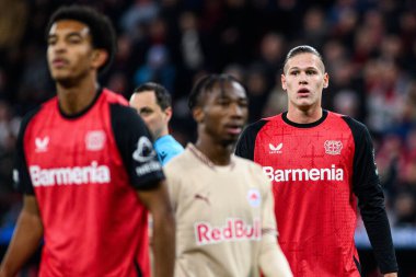 LEVERKUSEN, GERMANY - 26 Kasım 2024: Artem Stepanov, UEFA Şampiyonlar Ligi FC Bayer 04 Leverkusen-Red Bull Salzburg maçı Bayena 'da