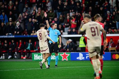 LEVERKUSEN, GERMANY - 26 Kasım 2024: Bayarena 'da UEFA Şampiyonlar Ligi FC Bayer 04 Leverkusen-Red Bull Salzburg maçı