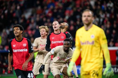 LEVERKUSEN, GERMANY - 26 Kasım 2024: Artem Stepanov, UEFA Şampiyonlar Ligi FC Bayer 04 Leverkusen-Red Bull Salzburg maçı Bayena 'da