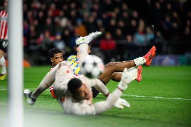 EINDHOVEN, NETHERLANDS - 27 Kasım 2024: PSV - Philips Arena 'da FC Shakhtar Donetsk arasındaki UEFA Şampiyonlar Ligi futbol maçı