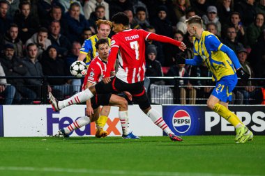 EINDHOVEN, NETHERLANDS - 27 Kasım 2024: PSV - Philips Arena 'da FC Shakhtar Donetsk arasındaki UEFA Şampiyonlar Ligi futbol maçı