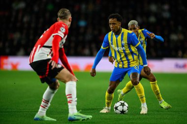 EINDHOVEN, NETHERLANDS - 27 Kasım 2024: Kevin, PSV - FC Shakhtar Donetsk arasındaki UEFA Şampiyonlar Ligi maçı Philips Arena 'da