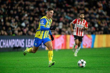 EINDHOVEN, NETHERLANDS - 27 Kasım 2024: Georgiy Sudakov, PSV - FC Shakhtar Donetsk arasındaki UEFA Şampiyonlar Ligi maçı Philips Arena 'da