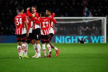 EINDHOVEN, NETHERLANDS - 27 Kasım 2024: PSV - Philips Arena 'da FC Shakhtar Donetsk arasındaki UEFA Şampiyonlar Ligi futbol maçı