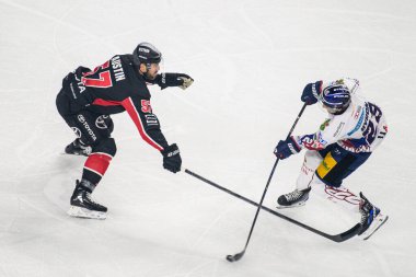 COLOGNE, GERMANY - 7 JANUARY, 2025 Ice hockey match of DEL Koelner Haie - Eisbaeren Berlin at LANXESS ARENA. For editorial use only. Resale or distribution is prohibited. clipart