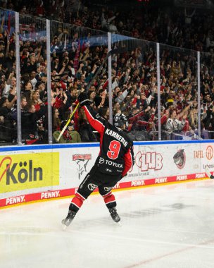 COLOGNE, ALMANY - 7 HAZİRAN, 2025 buz hokeyi maçı DeL Koelner Haie - Eisbaeren Berlin LANXESS ARENA 'da. Sadece yazı işleri için. Satmak veya dağıtmak yasaktır.