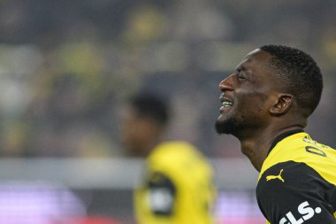DORTMUND, GERMANY - 10 HAZİRAN 2025: Serhou Guirassy - Borussia Dortmund, Bayer 04 Leverkusen 'e karşı Signal Iduna Park' ta oynanan futbol maçı