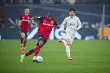 LEVERKUSEN, GERMANY - 14 HAZİRAN, 2025: Bundesliga maçı FC Bayer 04 Leverkusen-1. Bayarena 'da FSV Mainz 05. Sadece yazı işleri için. Satmak veya dağıtmak yasaktır.
