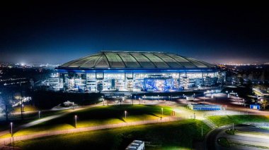 GELSENKIRCHEN, ALMANY - 21 HAZİRAN, 2025: Stadion view. - UEFA Şampiyonlar Ligi futbol maçı FC Shakhtar Donetsk ve Stade Brestois 29 arasında Veltins Arena 'da oynandı..